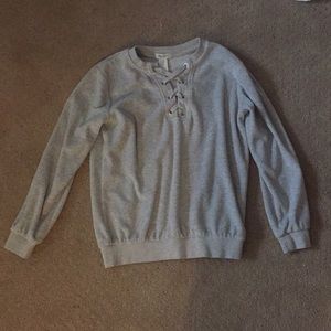 laced front sweatshirt